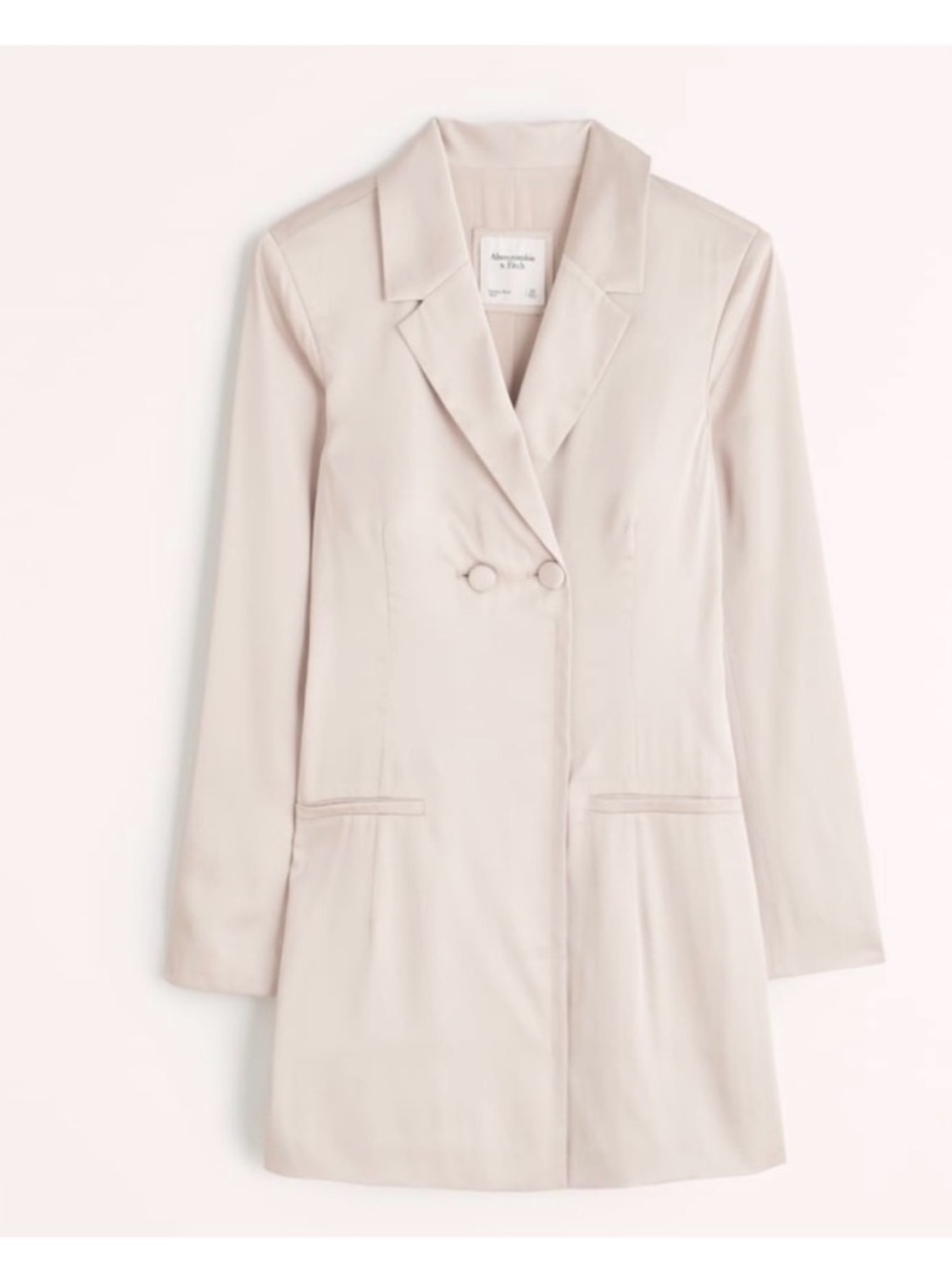 Women's Satin Blazer Mini Dress - Champagne